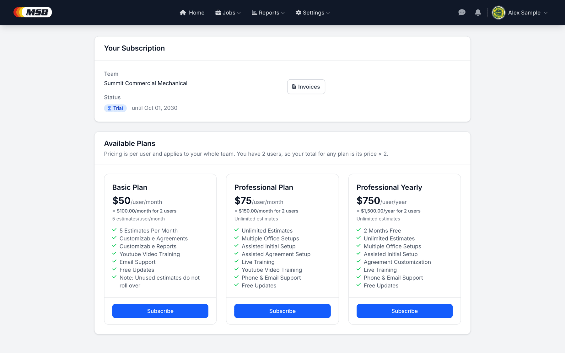 Simple billing management