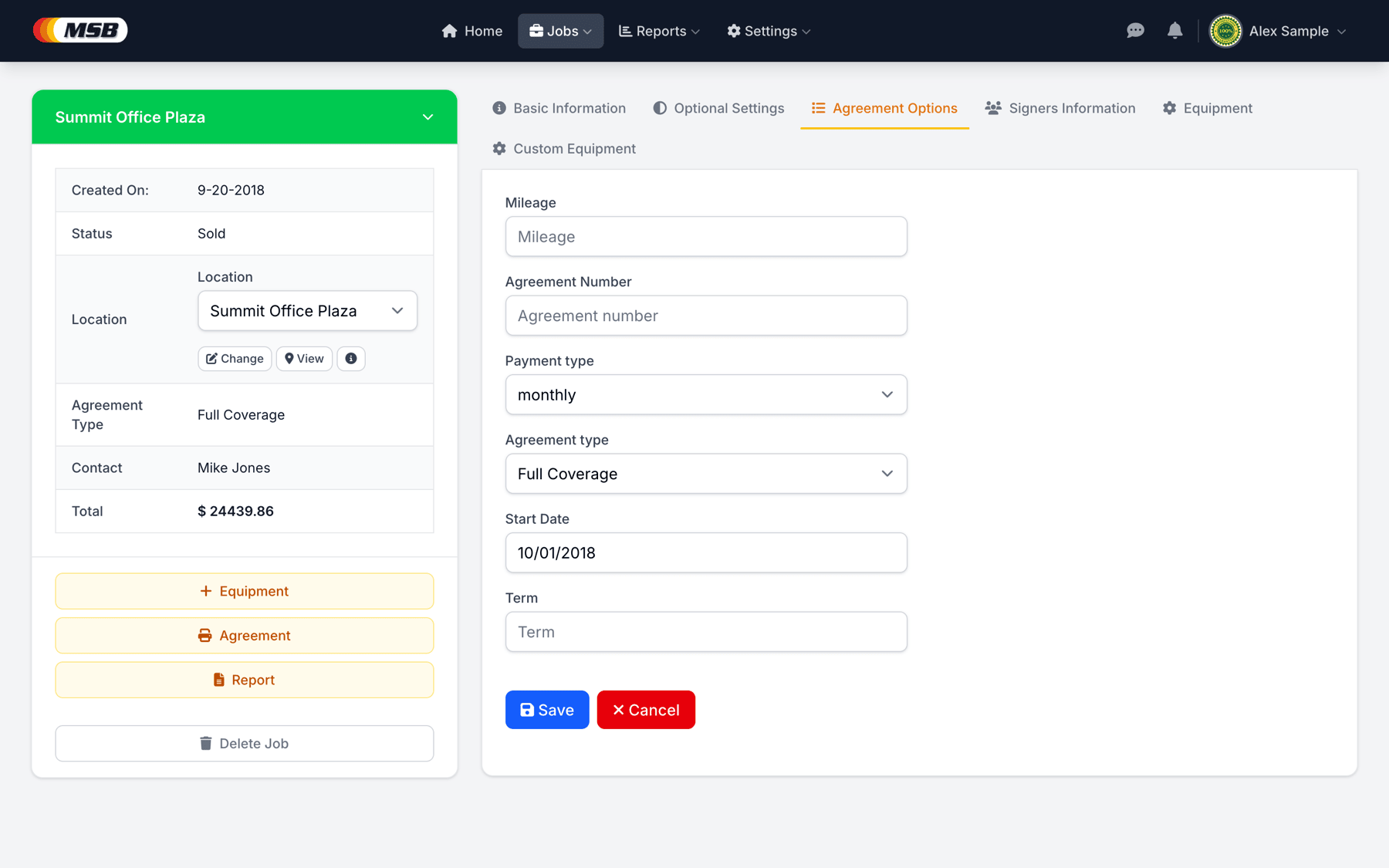 Review equipment and adjust pricing variables
