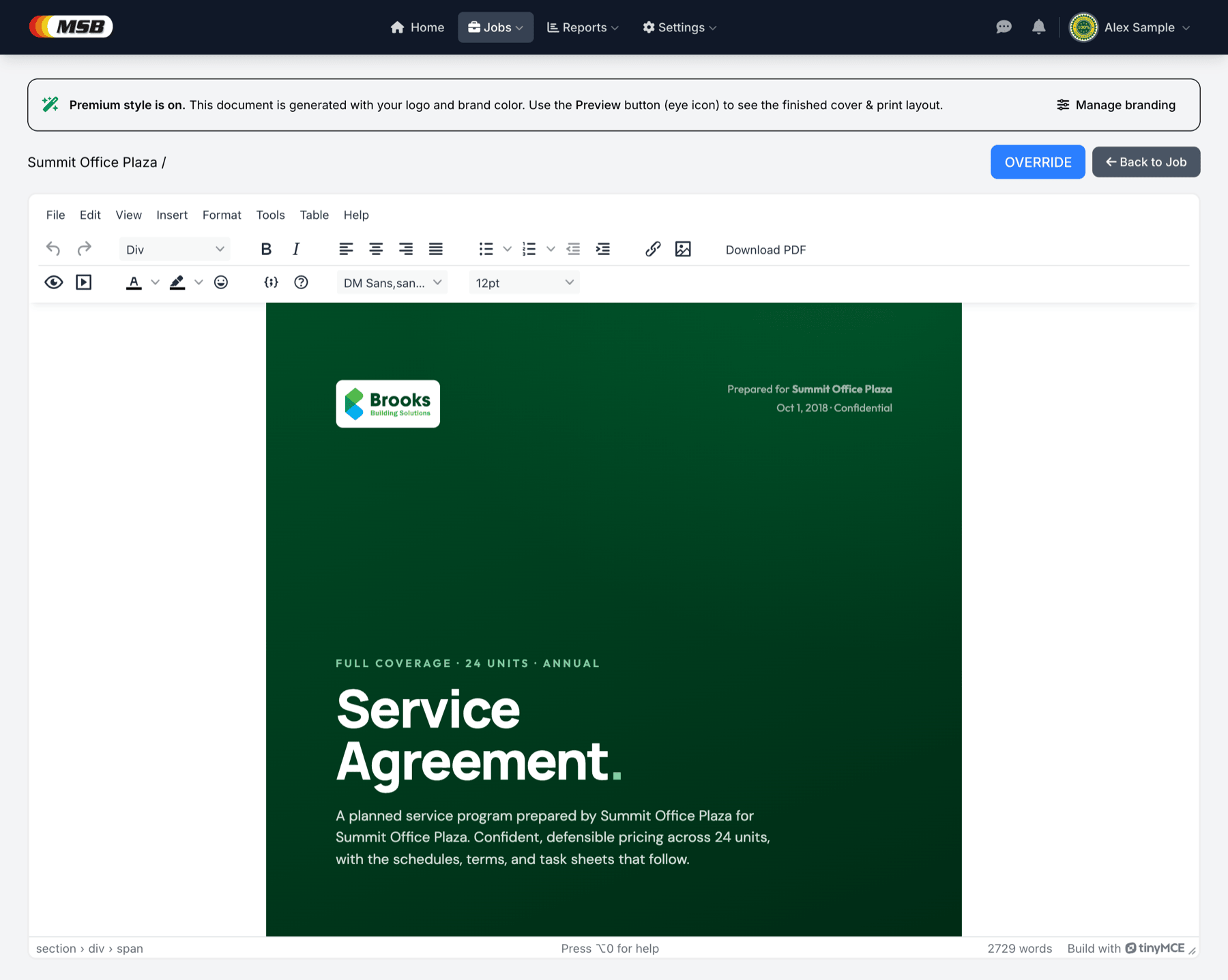 Professional proposal ready to send